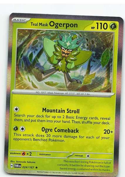 Teal Mask Ogerpon Holo - Twilight Masquerade #024/167