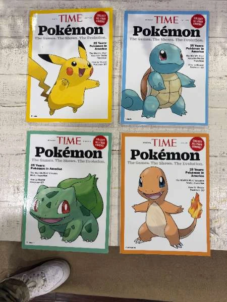 25th Anniversary limited edition Starters -TIME Magazine Pokémon Special Edition (Set of 4) - TIME Magazine Pokémon 25th Anniversary #N/A