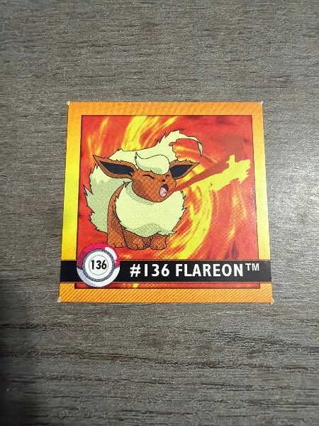 vintage 1999 Pokémon ArtboSeries 1 sticker Flareon - Pokemon Sticker Series 1 #136
