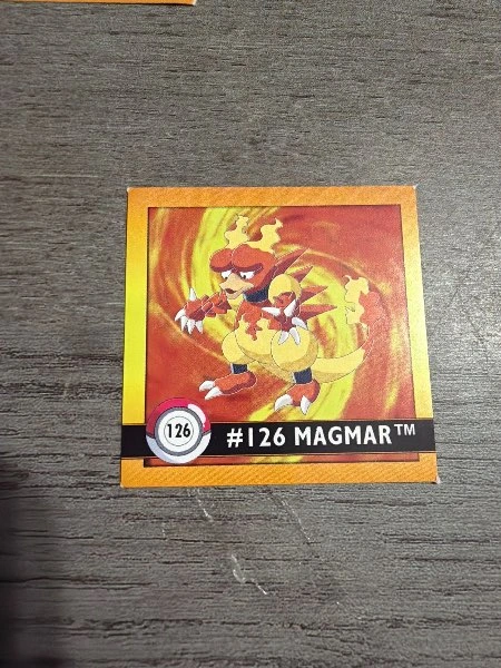 vintage 1999 Pokémon ArtboSeries 1 sticker Magmar - Pokemon Sticker Series 1 #126
