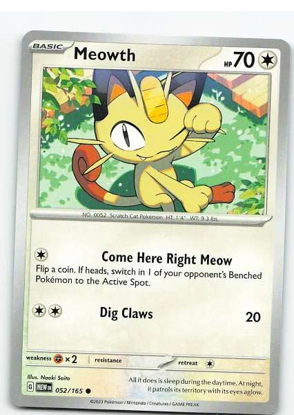 Meowth 052/165 - Pokémon Scarlet & Violet—151 #052/165