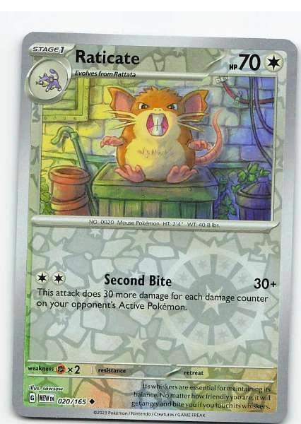 Raticate 020/165 Reverse Holo - Scarlet & Violet—151 #020/165