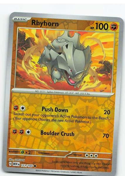 Rhyhorn #111/165 Reverse Holo - Scarlet & Violet—151