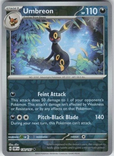 Umbreon - Obsidian Flames Reverse Holo #130/197