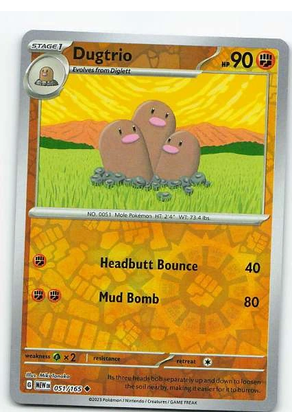 Dugtrio 051/165 Reverse Holo - Scarlet & Violet—151 #051/165