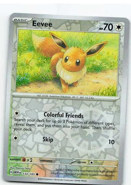 Eevee 133/165 Reverse Holo - Pokémon Scarlet & Violet: 151 #133/165