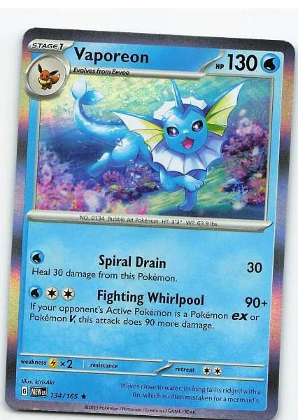 Vaporeon Holo - Scarlet & Violet—151 #134/165