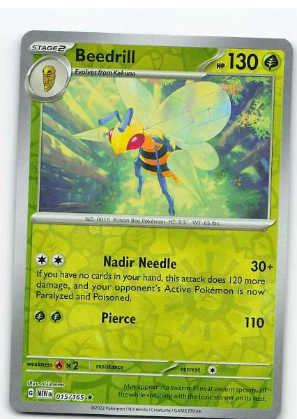 Beedrill 015/165 Reverse Holo - Pokemon Scarlet & Violet: 151 #015/165