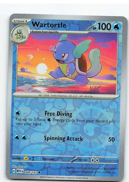 Wartortle 008/165 Reverse Holo - Pokémon Scarlet & Violet: 151 #008/165