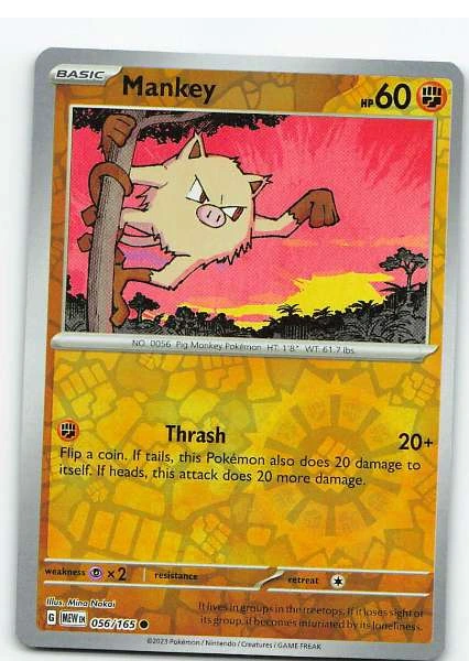 Mankey Reverse Holo - Pokémon 151 #056/165