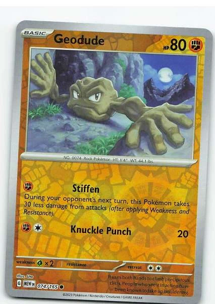 Geodude Reverse Holo - Scarlet & Violet—151 #074/165