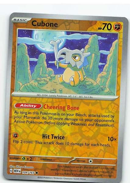 Cubone 104/165 Reverse Holo - Scarlet & Violet: 151 #104/165