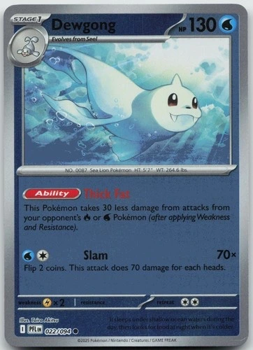 Dewgong - Phantasmal Flames Reverse Holo #022/094