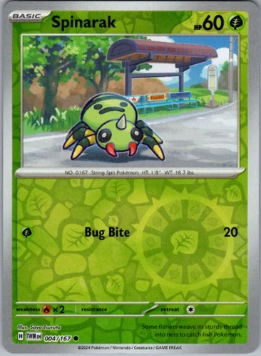 Spinarak Reverse Holo - Twilight Masquerade #004/167