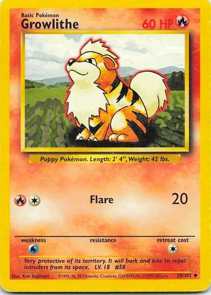 Growlithe - Base Set #28/102