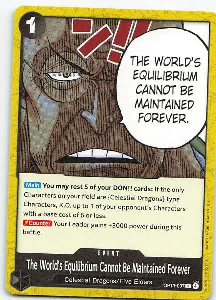 The World's Equilibrium Cannot Be Maintained Forever - One Piece Card Game #OP13-097