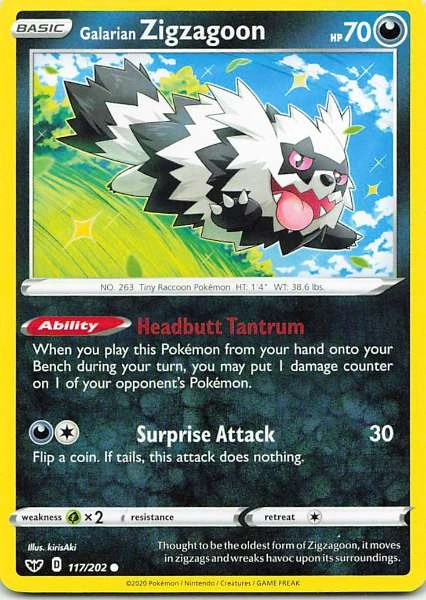 Galarian Zigzagoon - Sword & Shield #117/202