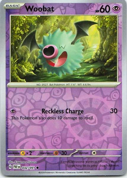 Woobat - Pokémon Paldean Fates #032/091