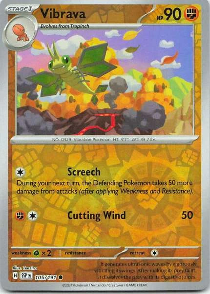 Vibrava Reverse Holo - Scarlet & Violet—Surging Sparks #105/191