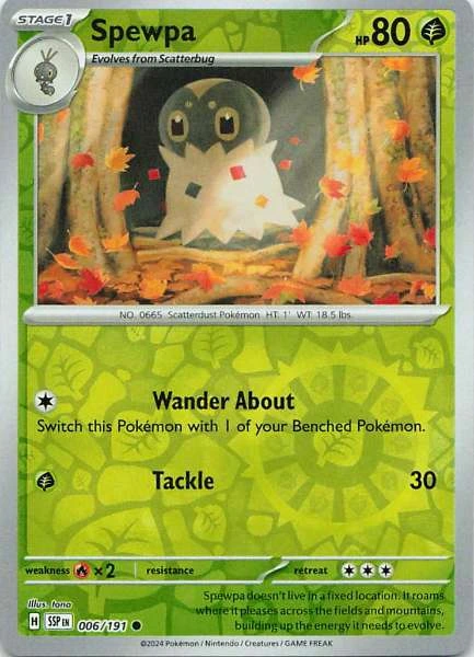 Spewpa Reverse Holo - Scarlet & Violet—Surging Sparks #006/191