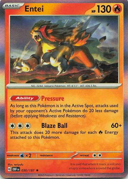 Entei - Pokémon Obsidian Flames #030/197