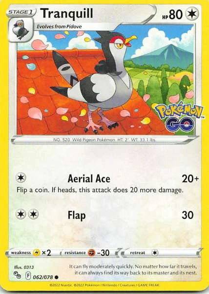 Tranquill - Pokémon GO #062/078
