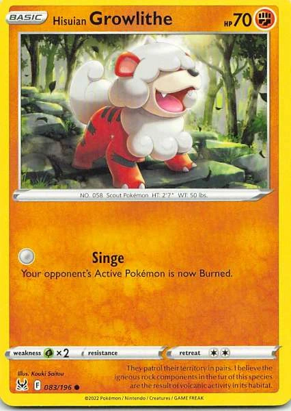 Hisuian Growlithe - Pokémon Silver Tempest #083/196