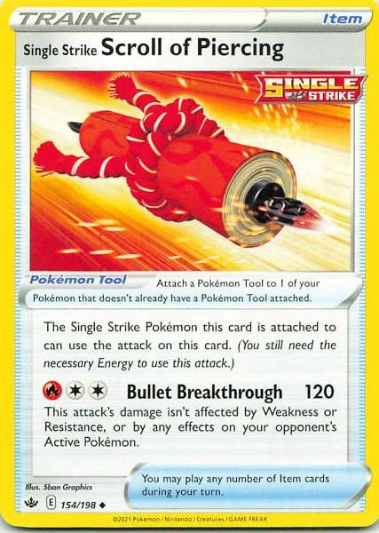 Single Strike Scroll of Piercing - Sword & Shield—Chilling Reign #154/198