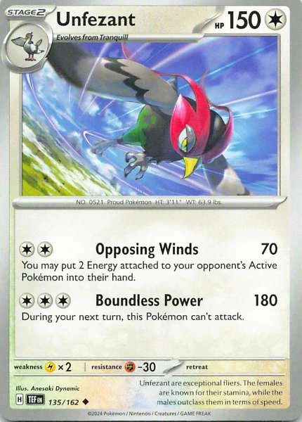 Unfezant - Temporal Forces #135/162