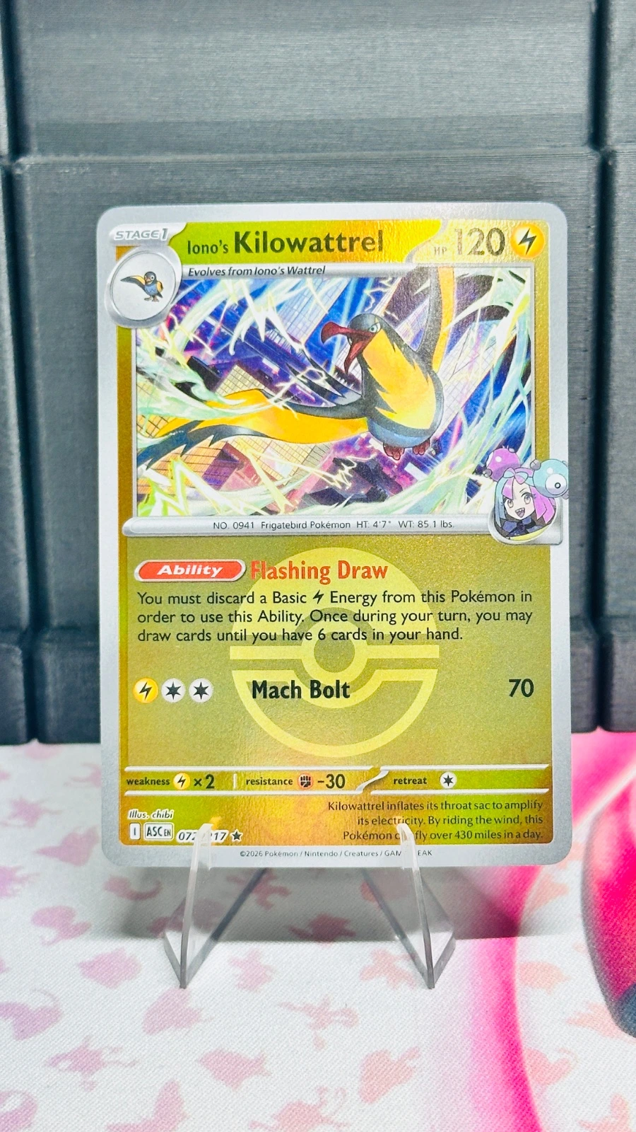 Iono’s Kilowattrel #072 (poke ball & energy symbol) - Ascended Heroes