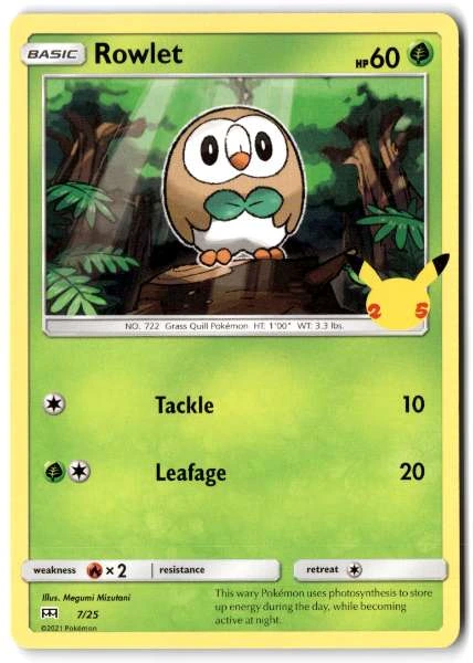 Rowlet - McDonald's 25th Anniversary #7/25