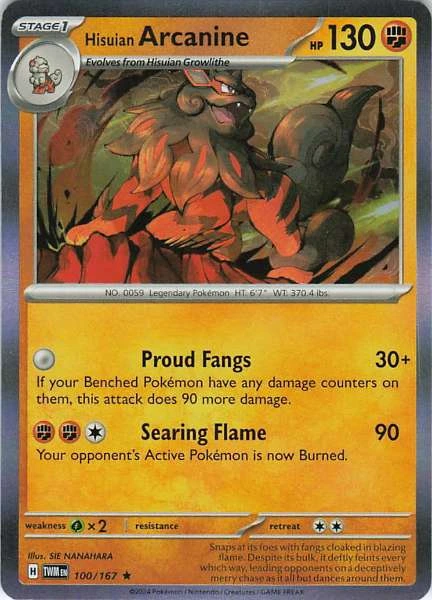Hisuian Arcanine - Twilight Masquerade #100/167