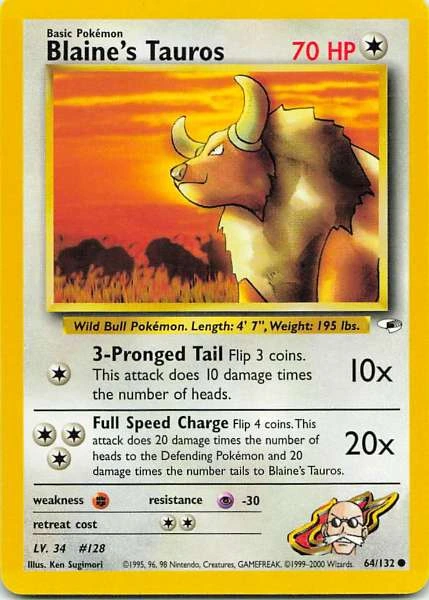 Blaine's Tauros - Gym Heroes #64/132