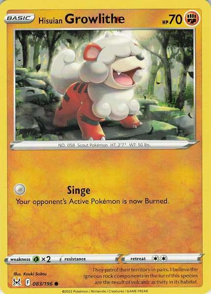 Hisuian Growlithe - Lost Origin #083/196