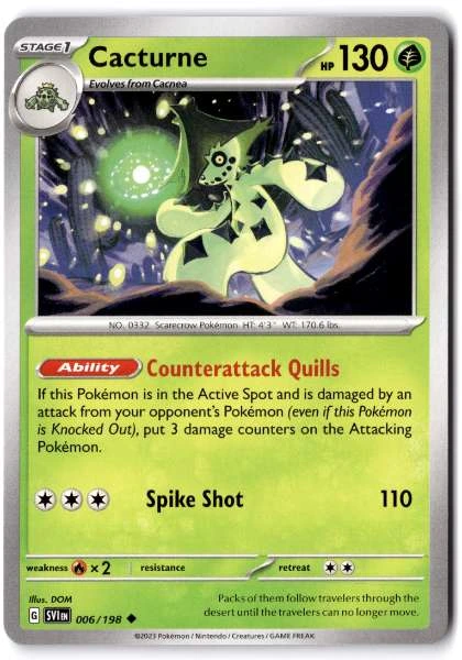 Cacturne - Scarlet & Violet Base Set #006/198