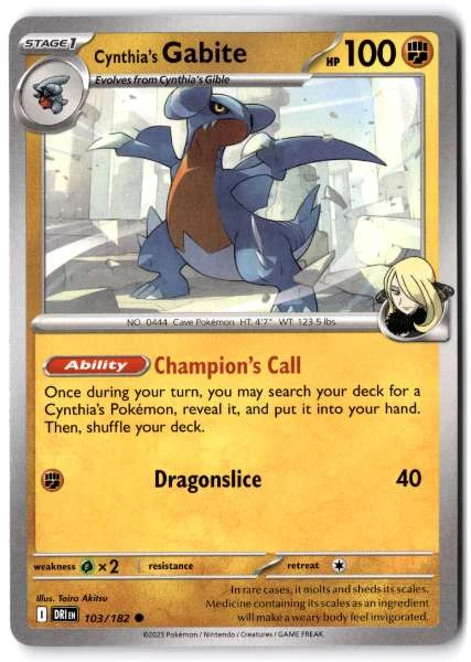 Cynthia's Gabite - Destined Rivals #103/182