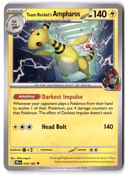 Team Rocket's Ampharos - Destined Rivals #074/182