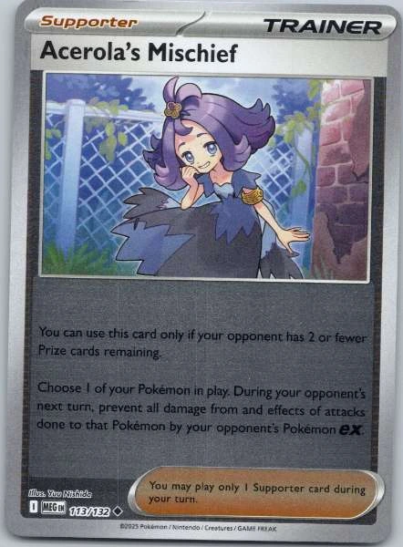 Acerola's Mischief Reverse Holo - Mega Evolution #113/132