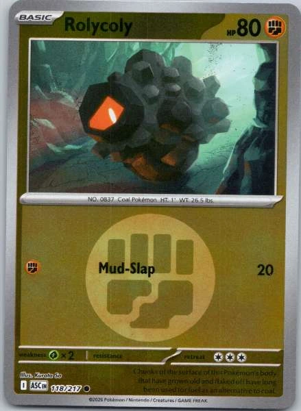 Rolycoly Reverse Holo - Mega Evolutions #118/217