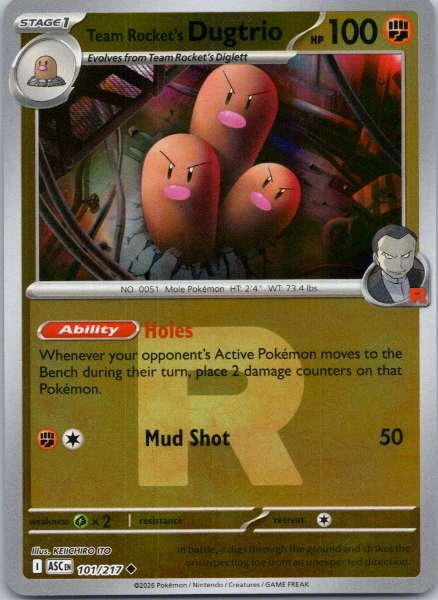 Team Rocket's Dugtrio Reverse Holo - Ascended Heroes #101/217