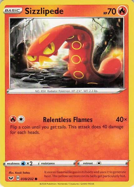 Sizzlipede - Sword & Shield #038/202