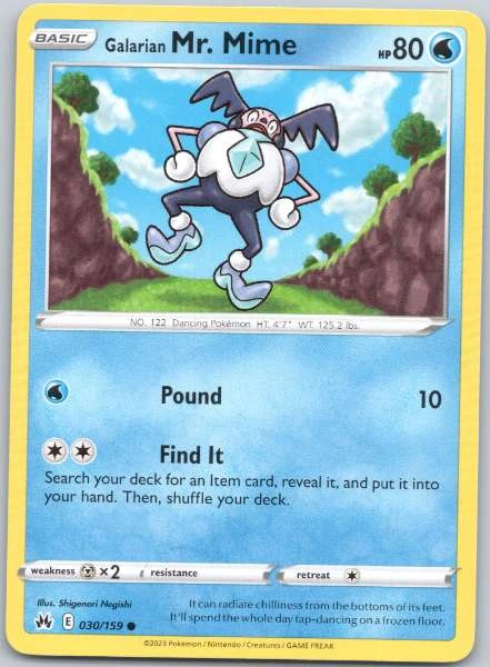 Galarian Mr. Mime - Crown Zenith #030/159