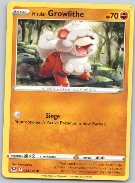 Hisuian Growlithe - Lost Origin #083/196