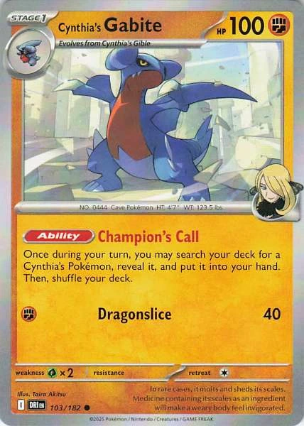 Cynthia's Gabite - Destined Rivals #103/182