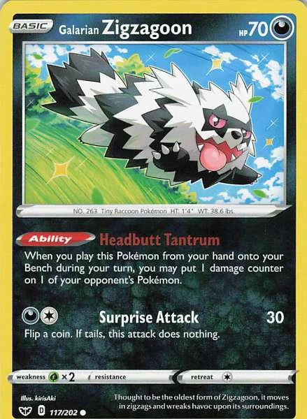 Galarian Zigzagoon - Sword & Shield #117/202