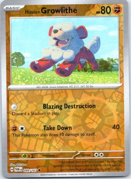 Hisuian Growlithe - Twilight Masquerade #099/167