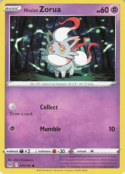 Hisuian Zorua - Lost Origin #075/196