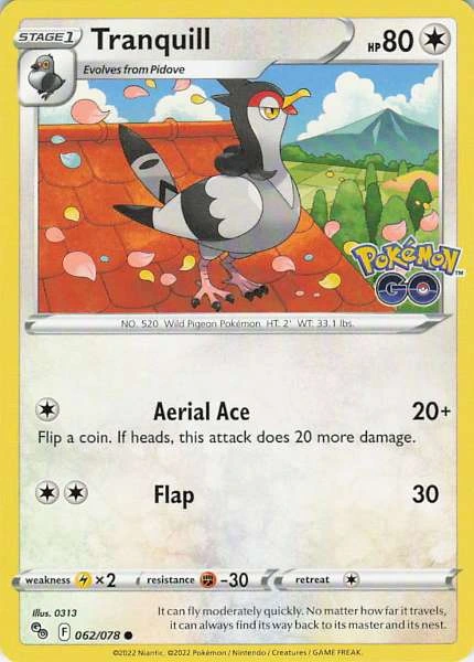 Tranquill - Pokémon GO #062/078