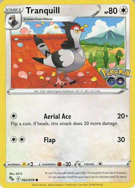 Tranquill - Pokémon GO #062/078