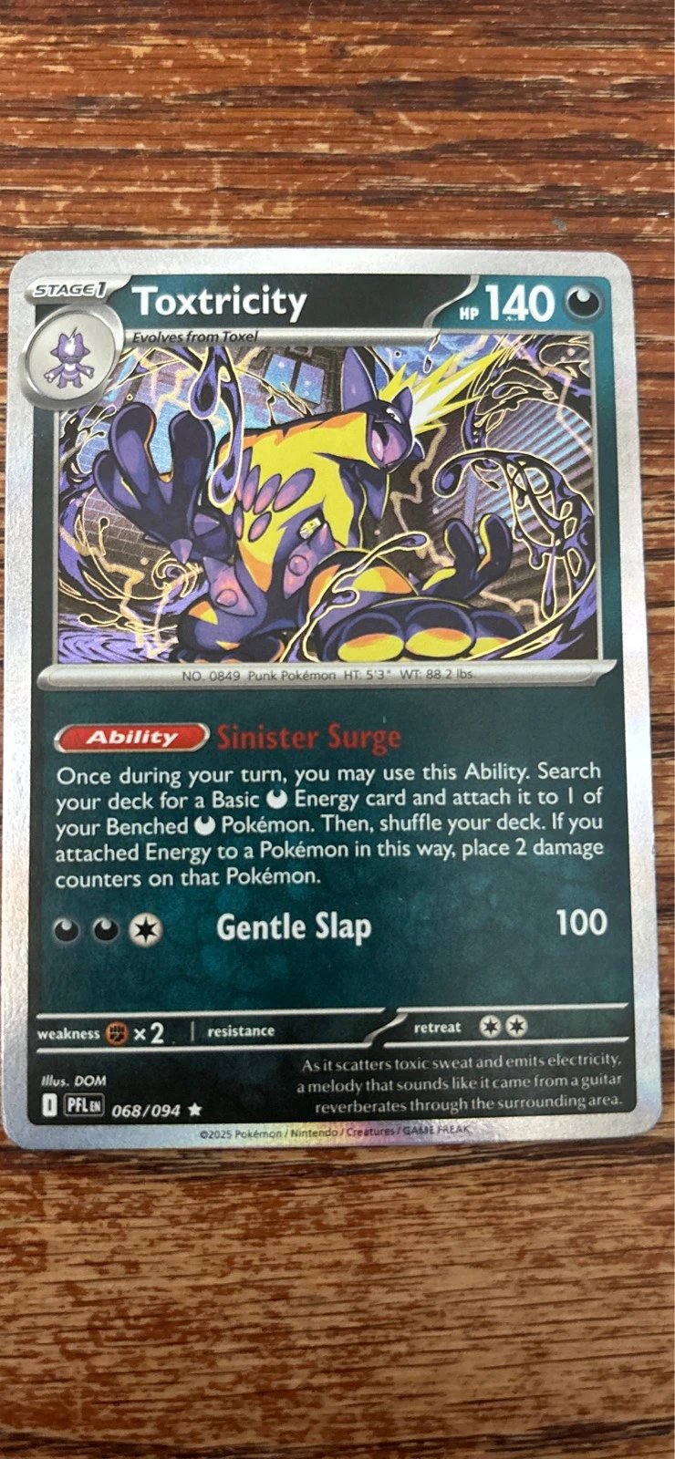 Pokémon TCG Toxtricity 068/094 Holo Rare Stellar Crown Near Mint #068/094